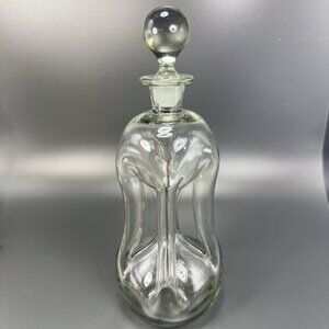 Holmegaard Kluk Kluk Pinch Bottle Smokey Black Glass Decanter Spirits Bottle VTG